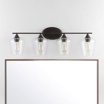 Jayne Iron/Glass Cottage Rustic LED Vanity Light